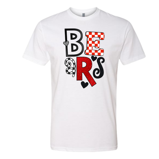 Bears Fun Font T-Shirt, Red and Black Design