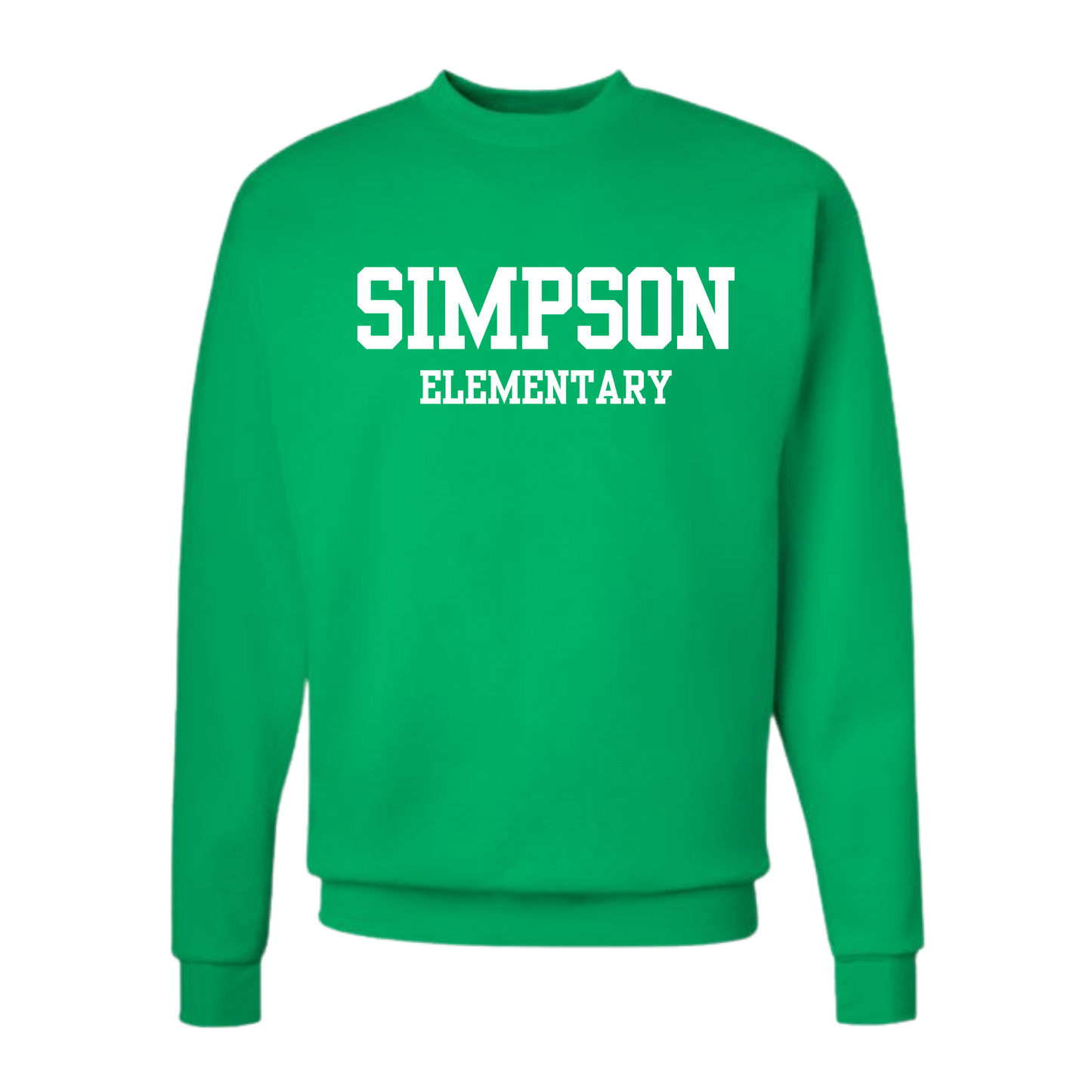 Simpson Block Font Crew Neck Sweatshirt in Youth and Adult Sizes