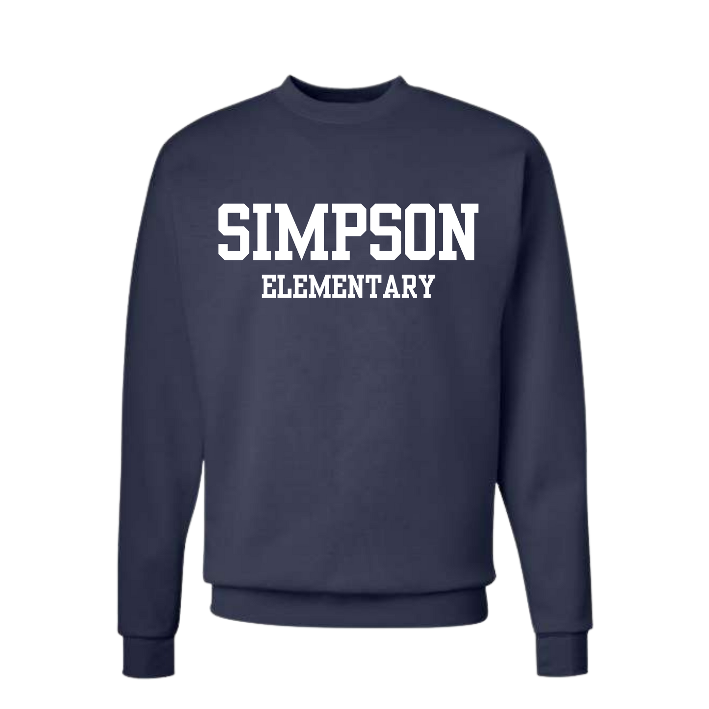 Simpson Block Font Crew Neck Sweatshirt in Youth and Adult Sizes