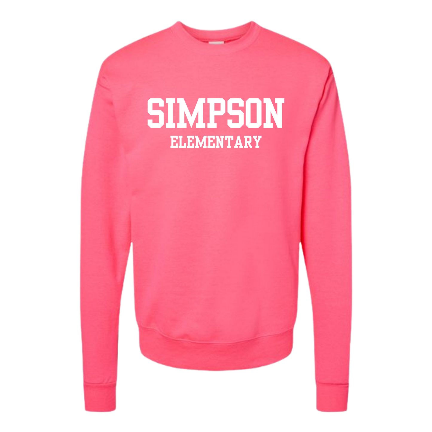 Simpson Block Font Crew Neck Sweatshirt in Youth and Adult Sizes
