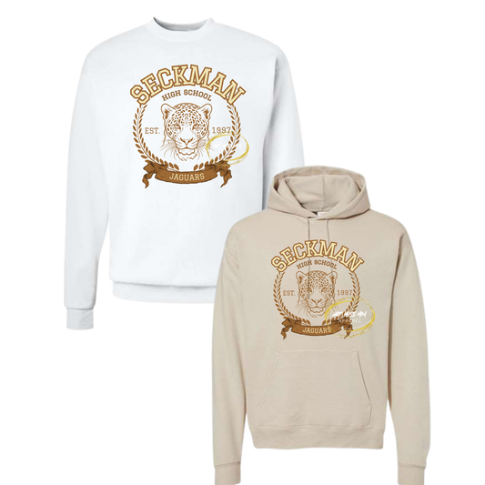 Adult Seckman High School Vintage Style Hoodie or Sweatshirt