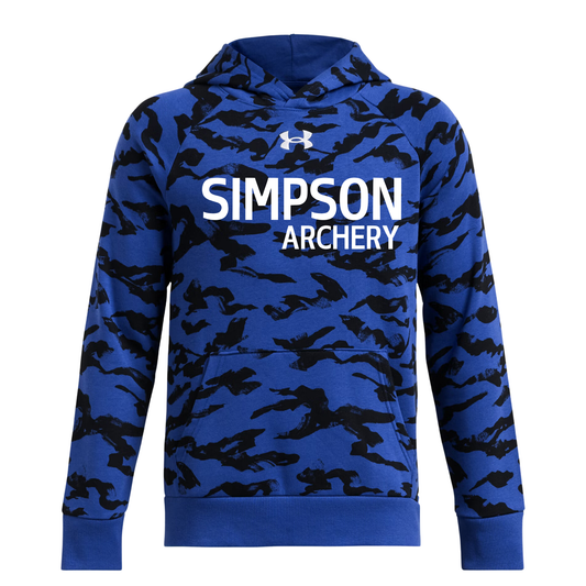 Simpson Archery Youth Under Armour Camo Black and Blue Hoodie