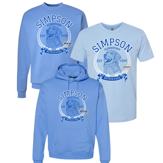 Youth Simpson Elementary Vintage Inspired T-shirt, Sweatshirt or Hoodie