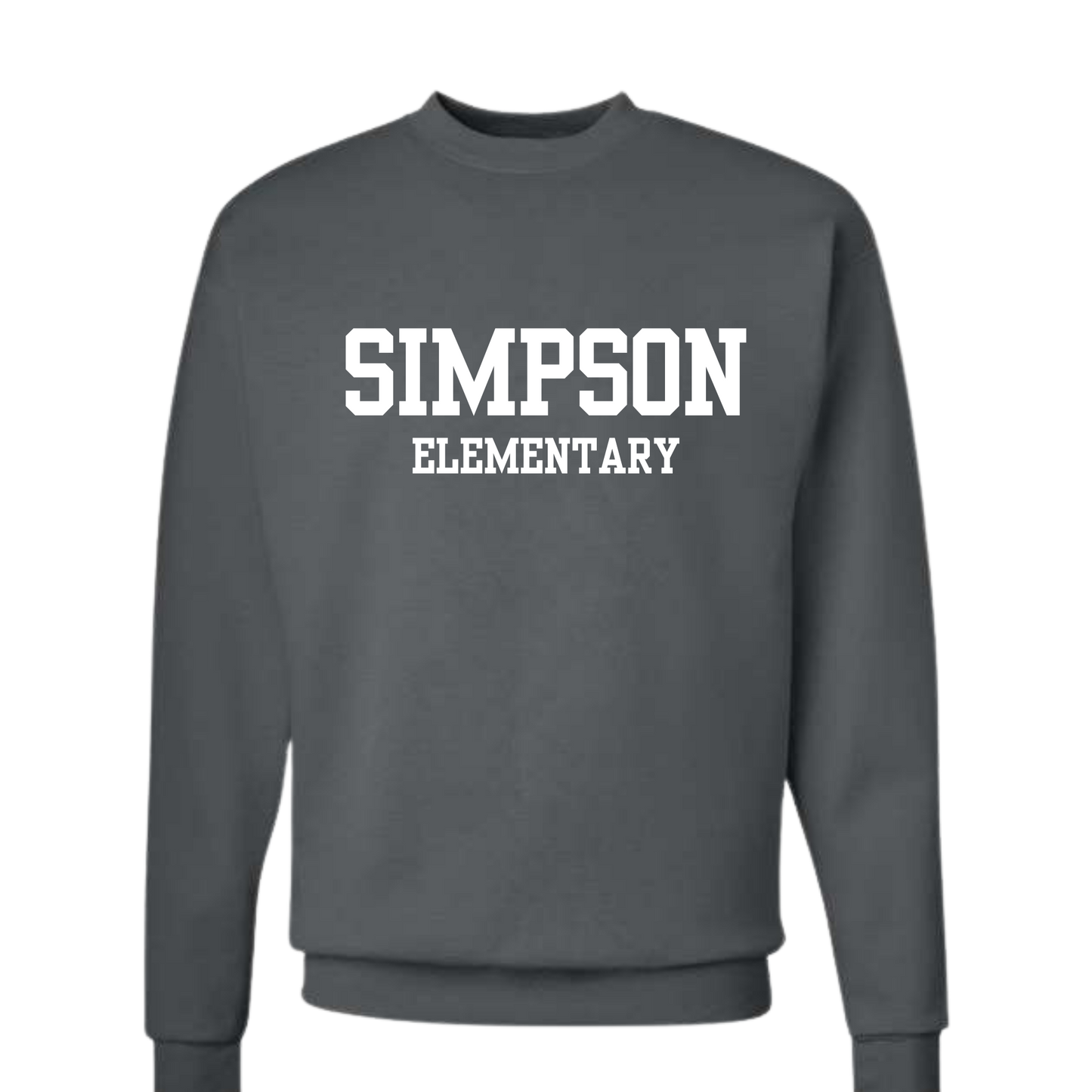 Simpson Block Font Crew Neck Sweatshirt in Youth and Adult Sizes