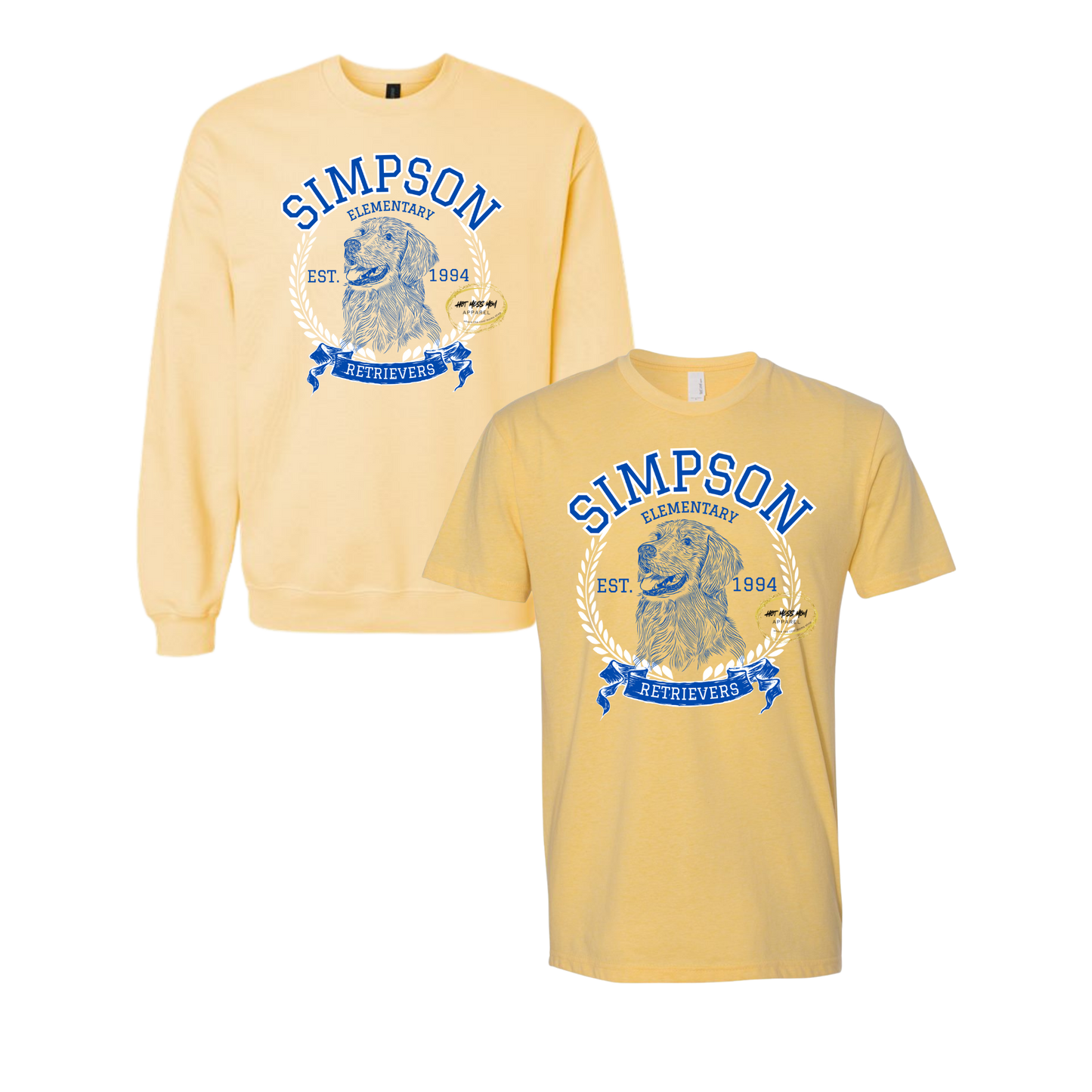 Adult Simpson Elementary Vintage Inspired Design
