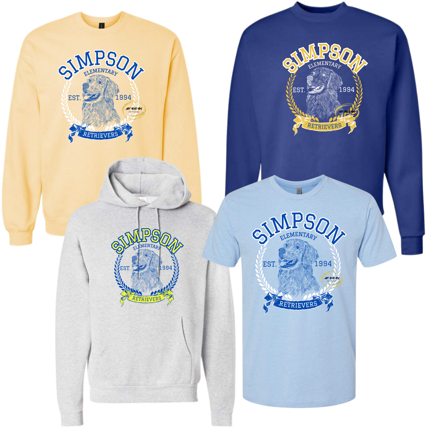 Adult Simpson Elementary Vintage Inspired Design