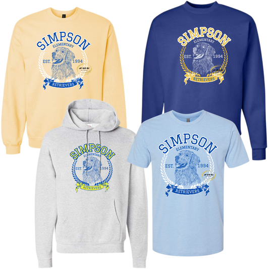 Adult Simpson Elementary Vintage Inspired Design