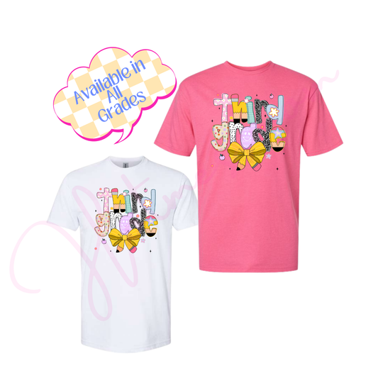 Adult and Youth Grade Level bow Tshirt