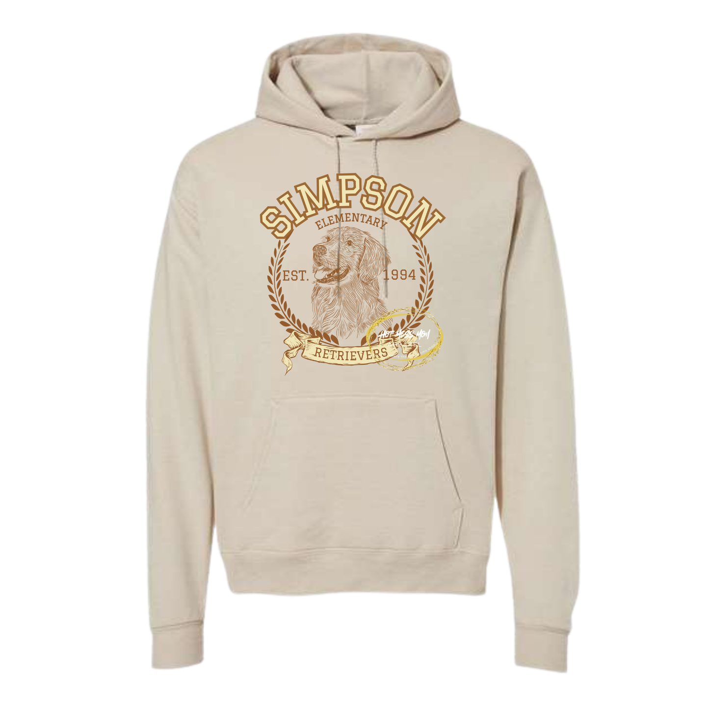 Adult Simpson Elementary Vintage Style Hoodie