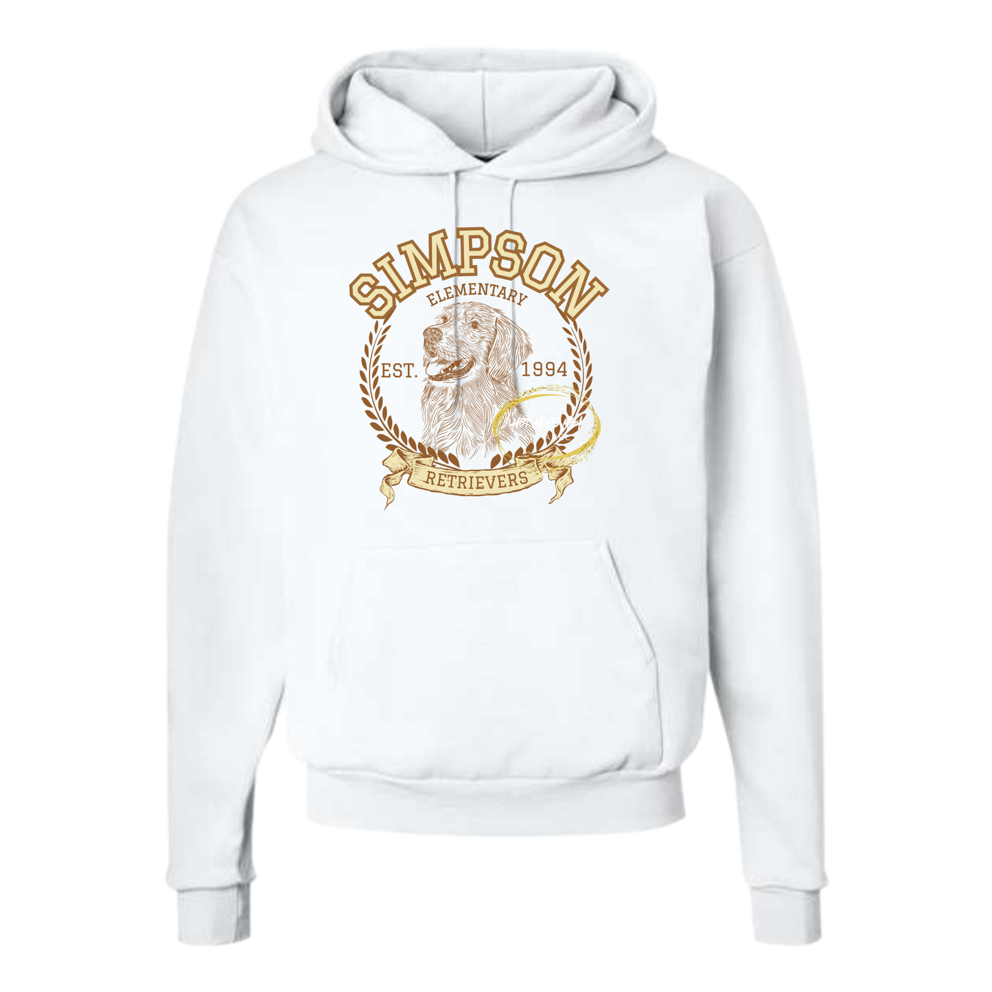 Adult Simpson Elementary Vintage Style Hoodie