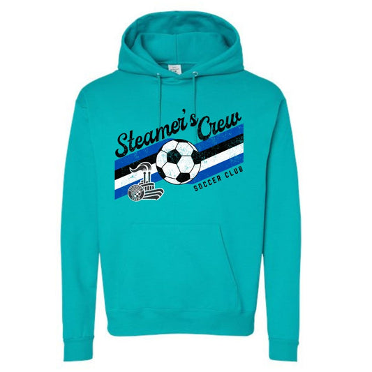 Teal Hoodie with Steamer's Crew and Soccer Ball