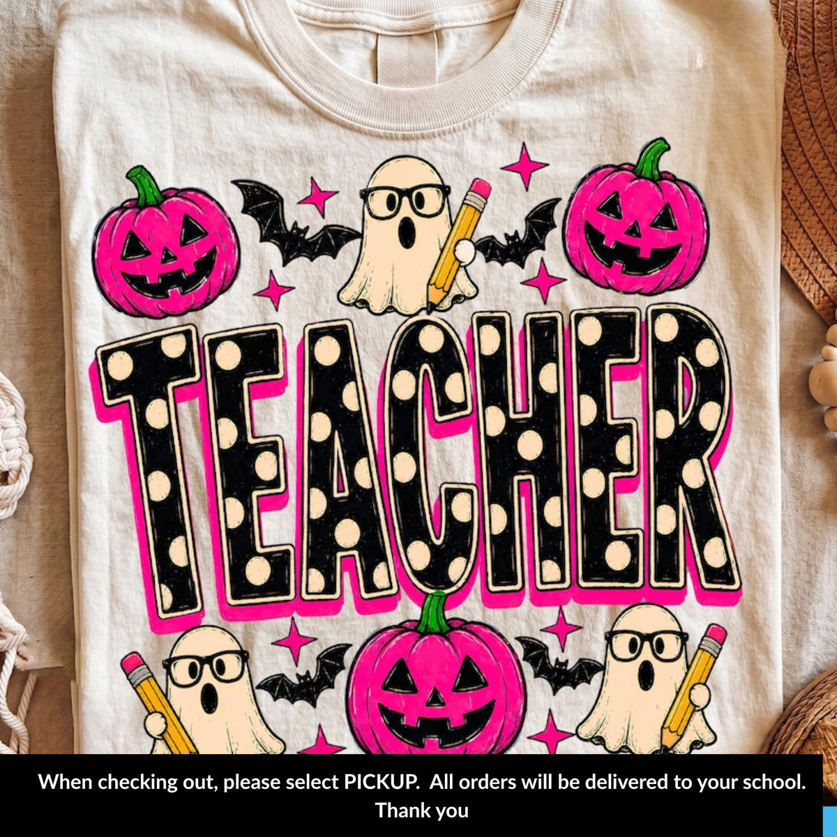 Halloween Teacher Cream T-shirt