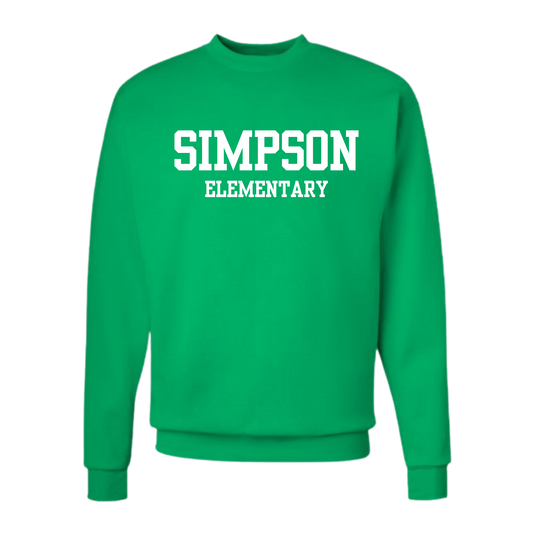 Adult Simpson Block Font Crew Neck Sweatshirt