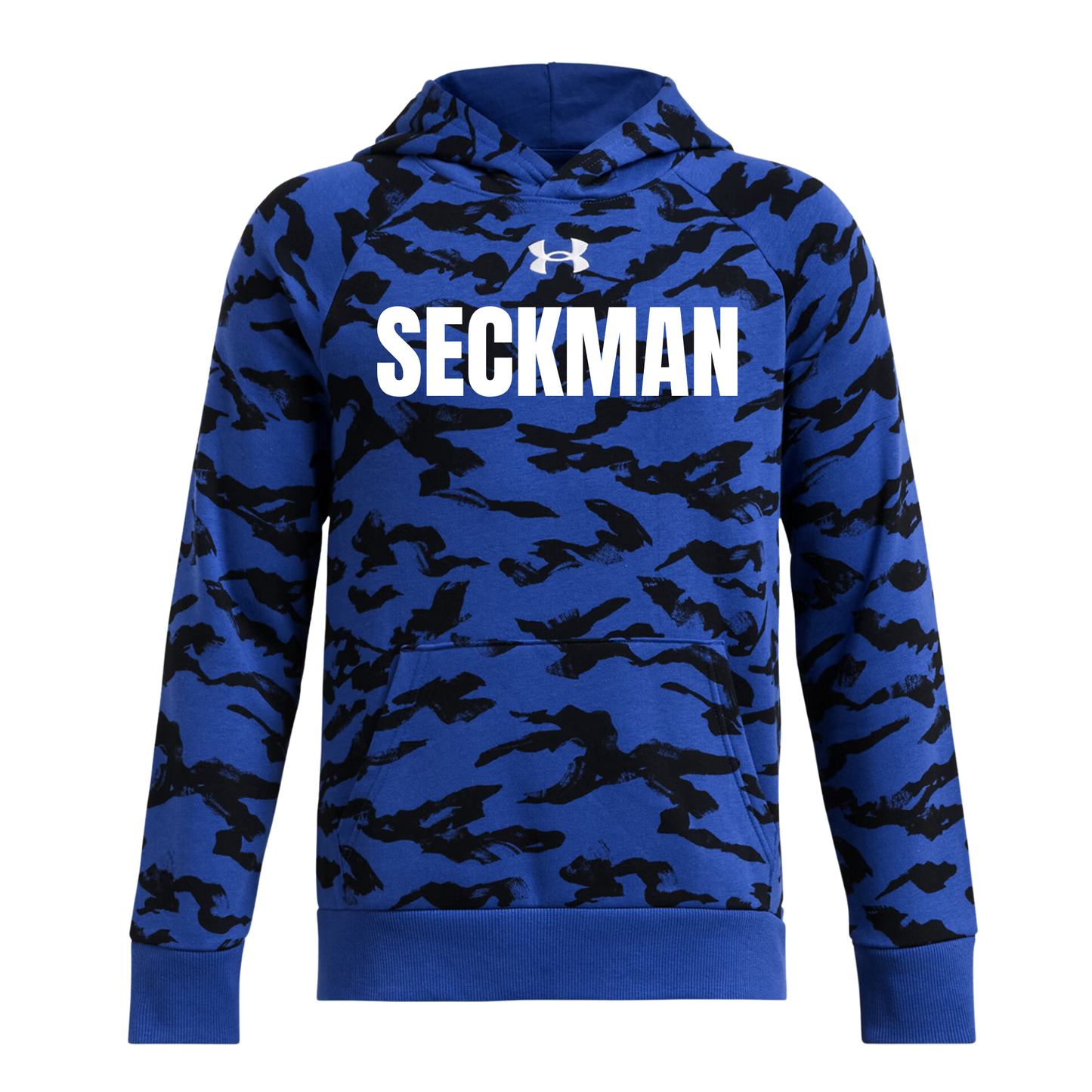 Seckman Youth Under Armour Camo Black and Blue Hoodie