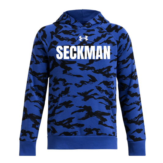 Seckman Youth Under Armour Camo Black and Blue Hoodie