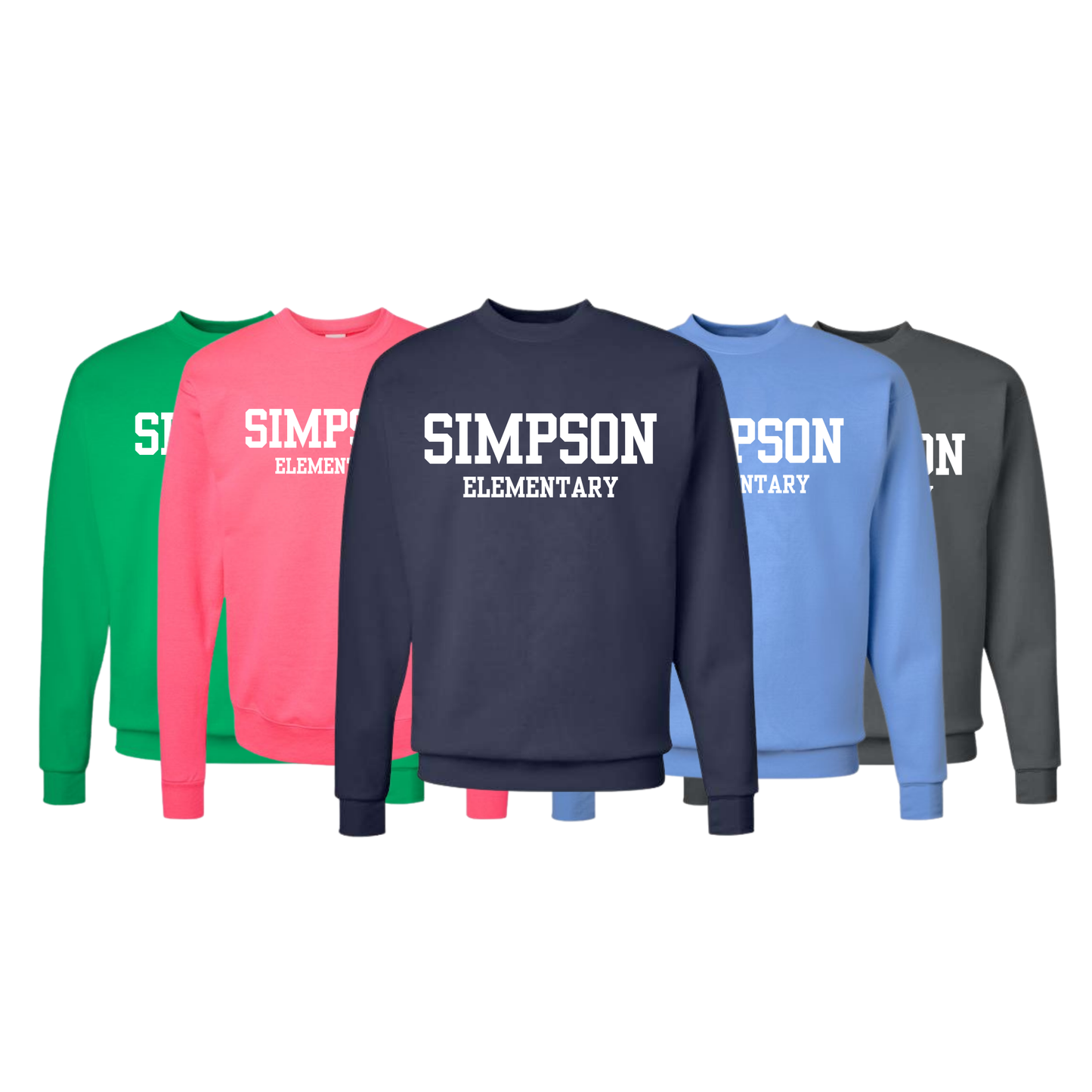 Simpson Block Font Crew Neck Sweatshirt in Youth and Adult Sizes