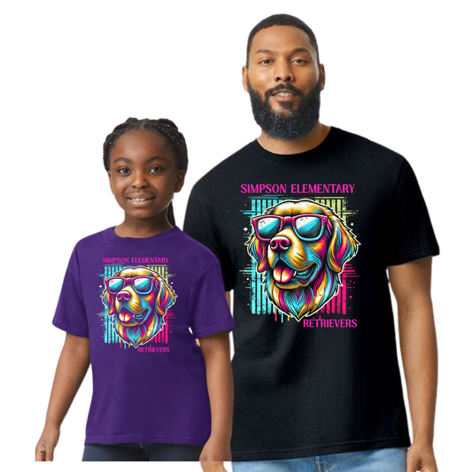 Youth and Adult Neon Simpson Retriever Tshirt