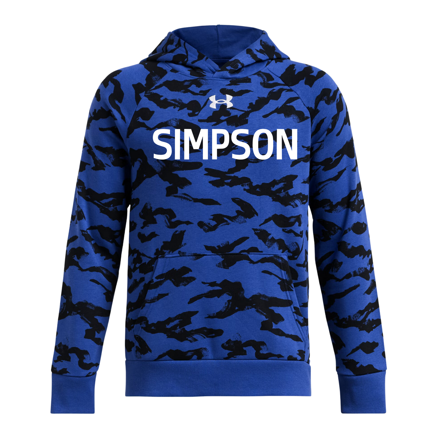 Simpson Elementary Youth Under Armour Camo Black and Blue Hoodie