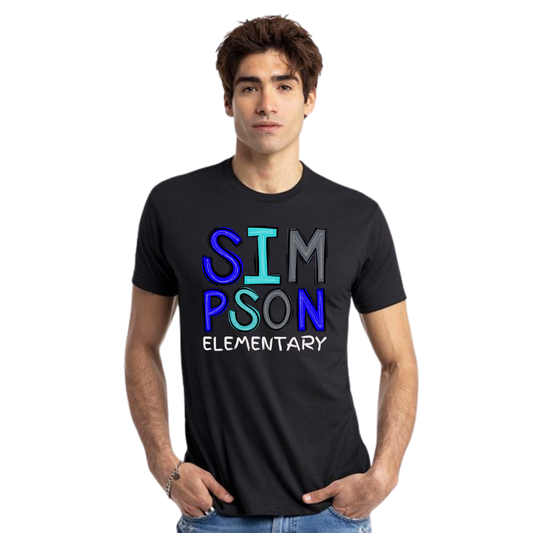 Adult Simpson Elementary T-shirt With blue Simpson